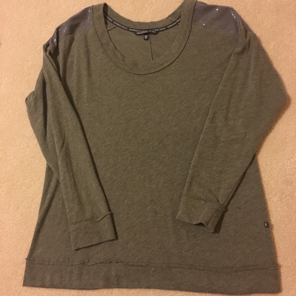 Victoria’s Secret Gray sequin shoulder sweatshirt